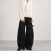 Vintage Raw Hem Black Double-Knee Workwear Jeans Relaxed Fit Utility Pants for Men And Women_viptrois.com