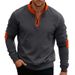 Men's Casual Half-Zip Fleece Pullover Sweatshirt With Stand Collar, Loose Fit, Color Block Design, Long Sleeve Winter Hoodie For Autumn & Winter_viptrois.com