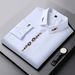 Men's Clothing Stand Up Collar Embroidery Large Size Men's Long Sleeved Shirt Spring And Autumn New Fat Guy Fat Brother Loose Casual Shirt Trend_viptrois.com