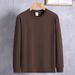 Hot-Selling 260g Heavyweight Cotton Drawstring Solid Color Long-Sleeve Crew Neck Men's Thermal T-Shirt Top Base Shirt_viptrois.com