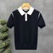 Men's Clothing High End Men's Casual Color Blocked Polo Shirt Slim Fit Short Sleeve Knitted Top Summer Style_viptrois.com