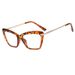 Women's Eyewear Frames New Crystal Multi Faceted Cat Eye Flat Mirror Retro Fashion Black Frame Can Be Matched With Myopia Glasses_viptrois.com
