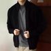 Men’s Semi-High Neck Zip-Front Knit Sweater – Anti-Pilling Modal Blend Heavyweight Cardigan For Autumn & Winter_viptrois.com