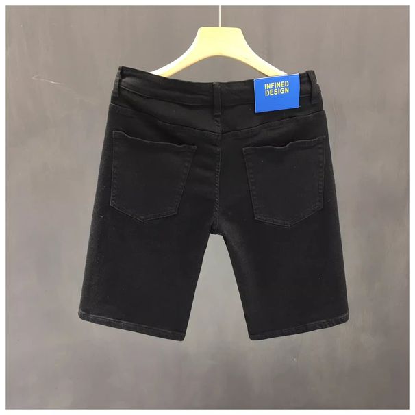Men's Stretch Denim Shorts In White - Premium Slim Fit Korean Style Summer 5-Inch Inseam Casual Shorts_viptrois.com