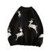 Pure Cross-Border Christmas Reindeer Crew Neck Sweater For Men, Autumn And Winter Couple Style Knitwear, Base Shirt, Korean_viptrois.com