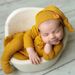 Drivedirect 1 Set Baby Jumpsuit Skin-friendly Stretchable Two-piece Suit Newborn Photography Hat Clothing for Indoor_viptrois.com