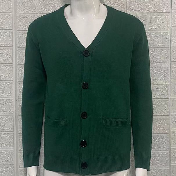 Autumn Winter New Knitted Men V-neck Long Sleeve Slim Cardigan Cross-border Men's Sweater Jacket_viptrois.com