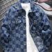 Men's Clothing Spring And Autumn High End Design Personality Jacquard Plaid Loose Plus Size Coat Denim Jacket Men_viptrois.com