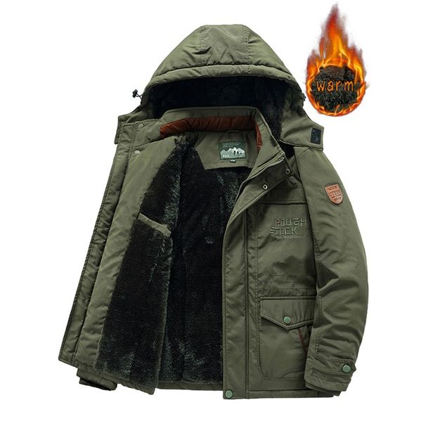 New Medium And Long Men's Cotton-padded Clothes Loose Hooded Men's Clothing Middle And Young Men's Tooling Jacket_viptrois.com