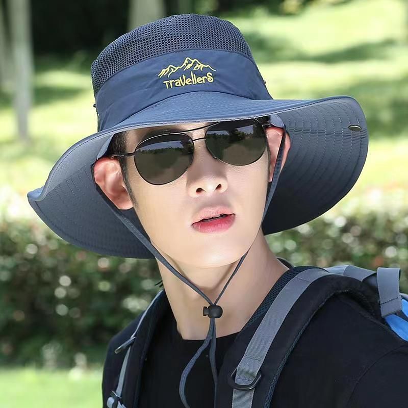 Summer Sun Protection Hiking Fisherman Women, Outdoor Wide Brim Fishing Hat, Sunshade Trekking, Western Style Large Head_viptrois.com