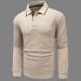 Men's Long Sleeve Jacquard Polo Shirt – Premium Cotton Blend, Slim Fit, Business Casual_viptrois.com