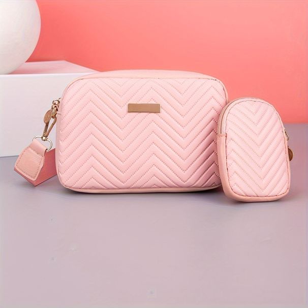 Women's Wavy Texture Mini Camera Bag - Stylish Crossbody Phone Purse With Detachable Wallet Compact Shoulder Bag For Daily Use_viptrois.com