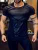 Men's Clothing New Products Men's Printed Tights European Size Fitness Short Sleeved T Shirt Summer Men's Running Quick Drying Clothes_viptrois.com