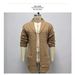Loom European And American Quality Autumn Winter Fashion Mid-Length Cardigan Sweater Turn-Down Collar Long Sleeve_viptrois.com