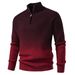 Men's Gradient Color Half-Zip Sweater – Autumn Textured Knit Pullover With Rabbit Wool Blend – Relaxed Fit Ribbed Hem Casual Top (M-XXXL)_viptrois.com