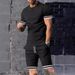 Men's Clothing Summer Men's Short Sleeved T Shirt Round Neck Suit Sports Men's Casual Shorts Two Piece Suit Men_viptrois.com