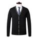 Men's Wool Blend V-Neck Cardigan Sweater - Stylish Casual Long Sleeve Vest Coat For Fall (Plaid & Camouflage Patterns)_viptrois.com