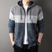 Loom New Knitted Men's Autumn Winter Thickened Hooded Cardigan Jacket Outerwear Warm Sweater_viptrois.com
