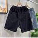 Men's Summer Trendy Denim Shorts Straight Leg Five Point Casual Embroidery Versatile New_viptrois.com