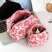 Halloween Pink Pumpkin Bow Large Capacity Cosmetic Bag Storage Bag Quilted_viptrois.com
