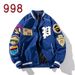 Men's Clothing Street Fashion Baseball Jacket Men's Spring New Terry Velvet Badge Embroidery Padded Jacket Hooded Jacket Women's Red_viptrois.com
