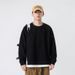 Autumn Kun Hai Peng Yun Men's New Heavy Loose Long Sleeve Fleece Two-Piece Crew Neck Sweatshirt For Men_viptrois.com