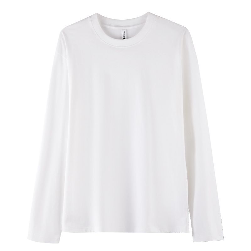 230g Heavyweight Long Sleeve Pure Men's Inner Wear Round Neck Women's Autumn Winter Couple's Base Combed Cotton_viptrois.com