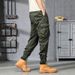 Men's Clothing Retro Wide Leg Casual Versatile Japanese Retro Wide-Leg Cargo Pants - Elastic Waist Jogger Pants In Grey, Khaki, Black & Army Green_viptrois.com