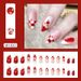 Christmas Long Almond Armor Saint-Yen Pattern Joker White Ins European And American Style Manicure Pieces 24 Pieces_viptrois.com