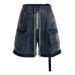 Men's Clothing Retro Raw Edge Wide Leg Drawstring Washed Denim Shorts For Boys Summer Trendy All Match Straight Five Point Pants_viptrois.com