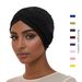 Fashion crystal linen two layer cross bottoming hat full cover hat headscarf Arabic scarf_viptrois.com