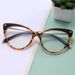 Leopard Print Anti Blue Light Flat Glasses Full Frame Cat Eye Glasses Fashion Street Shooting Face Showing Small Glasses Frame_viptrois.com