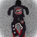 Men's Clothing Men's Street Black Hooded Sweatshirt Flared Pants Suit Red Lips And Diamond Teeth_viptrois.com