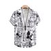 CT Fashion Short Sleeve With Graffiti Print Digital Printing Polyester Men's Shirt Summer 2025 New Model_viptrois.com