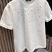 Men's Loose Short-Sleeved T-Shirt Summer Star Pattern Diamond Trendy Brand American Retro Casual High End Polyester Top_viptrois.com