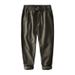 Men's Clothing Fresh Drawstring Elastic Waist Ramie Casual Pants Men's Loose Youth Cotton And Linen Long Pants_viptrois.com