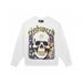 Trendy Brand Skull Print Heavy Cotton Unisex High Street Crew Neck Long Sleeve Sweatshirt_viptrois.com