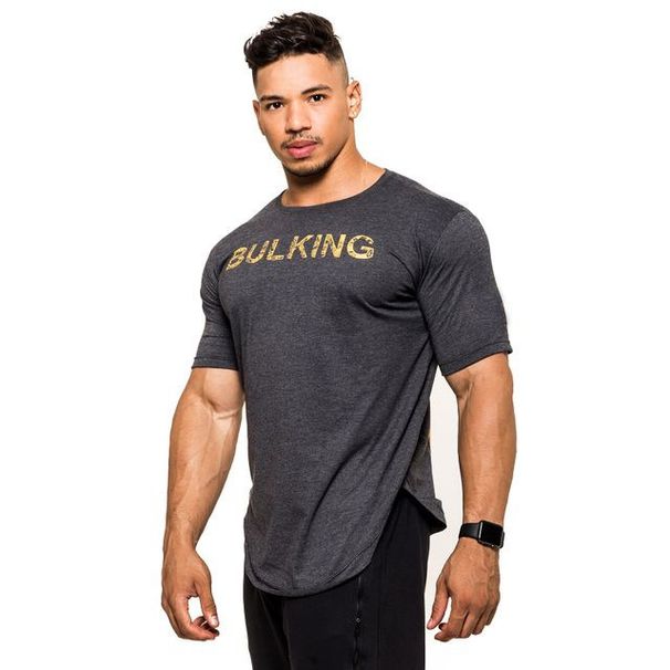 2025 New Muscle Men's Fitness Outdoor Pure Cotton Quick Drying Fashionable Round Neck Short Sleeved T-shirt_viptrois.com