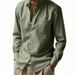 Men's Linen Casual Shirt – Breathable Button-Up Shirt With Lapel Collar (White/Black/Army Green/Khaki/Light Blue, Sizes S-XXXL_viptrois.com