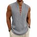 Men's Viking Style Linen Tank Top - Breathable Oversized Sleeveless Shirt With Adjustable Drawstring & Medieval Aesthetic_viptrois.com