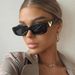 Small Square Sunglasses Trendy Hipster UV400 Shades For Women Lightweight Retro Fashion Glasses With Thin Metal Frame_viptrois.com