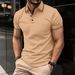 Men's Clothing Summer New Men's Sports Casual Lapel Short Sleeved Polo Shirt_viptrois.com