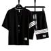 Men's Clothing Casual Suit Men's Summer Trendy Loose Large Size Youth Sports Shorts Short Sleeves Set Men_viptrois.com