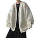 Men's Cardigan Autumn Korean Style Trendy Loose V-Neck Knitted American Design Casual Wool Sweater_viptrois.com