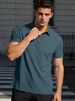 Men's Stretch Color Block Polo Shirt – Breathable Short-Sleeve Button-Down Collared Shirt For Casual & Smart Wear (White/Navy/Black, S-XXXL)_viptrois.com