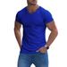 Men's Clothing Men's Solid Color V Neck T Shirt Quick Drying Breathable Sweat Wicking Casual Short Sleeve Top Plus Size_viptrois.com