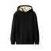 Men’s Fleece-Lined Corduroy Hoodie – Euro Fit Pullover With Sherpa Interior For Streetwear & Urban Layering (S-3XL, Black) – Unisex Winter Essential_viptrois.com