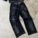 Men's Clothing Line Stitching Jeans Men's High Street Design Loose Embroidered Jacket Gothic Style Suit_viptrois.com
