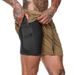 Men's sports double-layer shorts fitness training outdoor mountain climbing quick-drying tight basketball jogging pants_viptrois.com