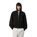 Men's Heavyweight Cleanfit Hooded Zip-Up Sweatshirt - Oversized Streetwear Jacket For Winter & Spring (Gray/Black)_viptrois.com